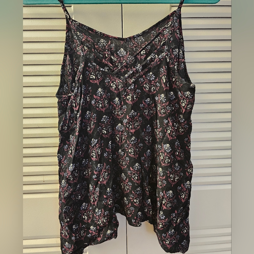 Mossimo Floral Black Spaghetti Strap Top - Size XL - Picture 4 of 5